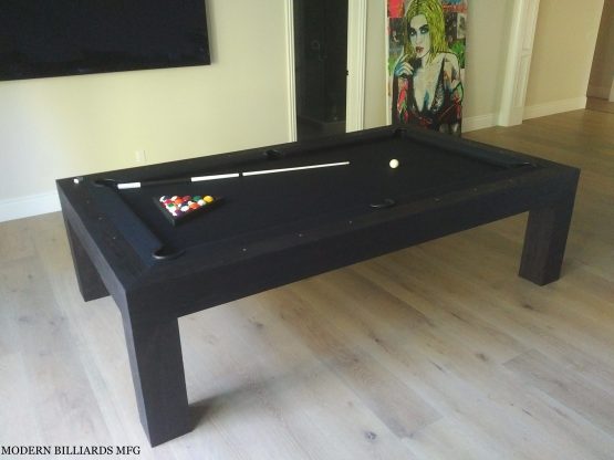 Modern Ash Black Pool Table with Drawer