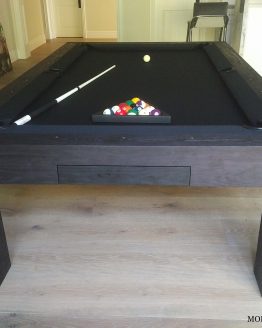 Modern Ash Black Pool Table with Drawer