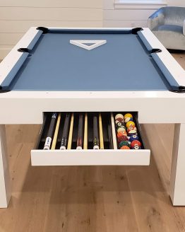 MODERN WHITE PEARL POOL TABLE WITH DRAWER 2