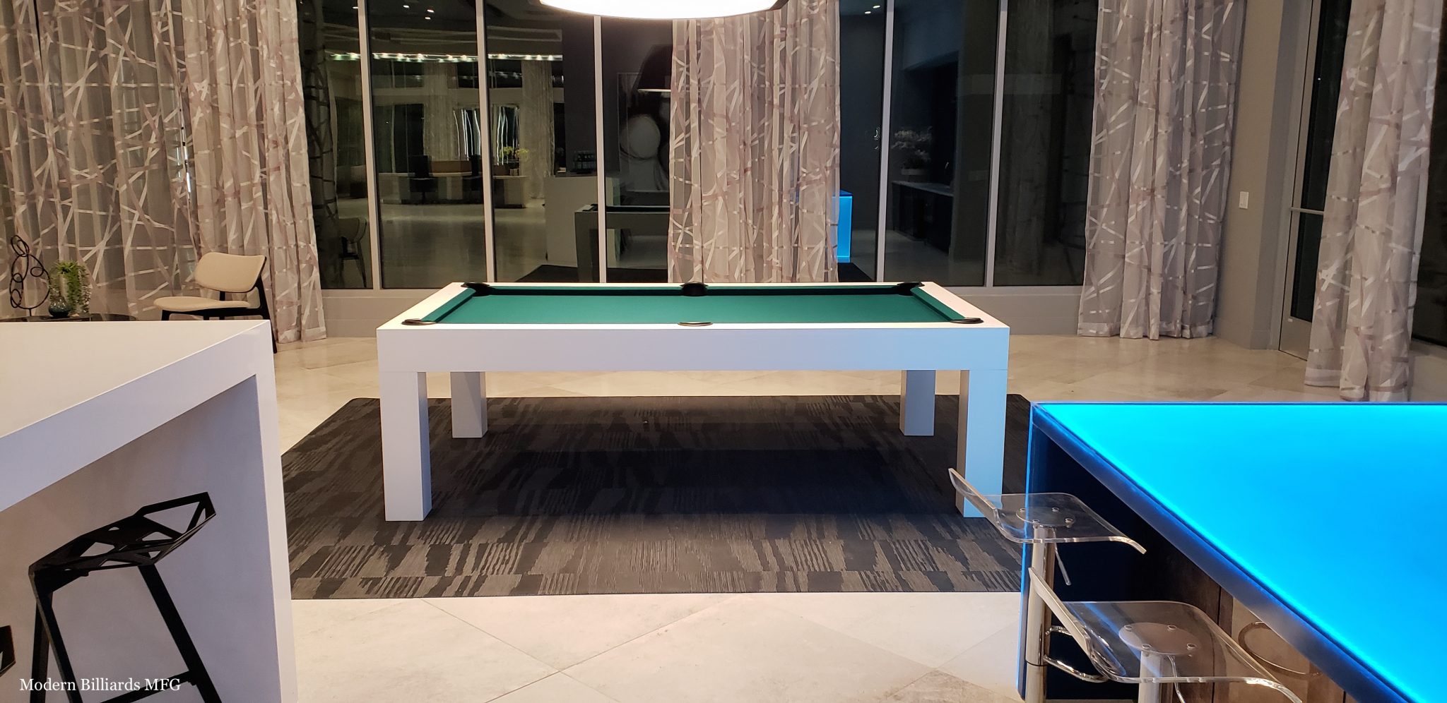 Modern White Pool Table Modern Billiards Mfg (310) 9626981