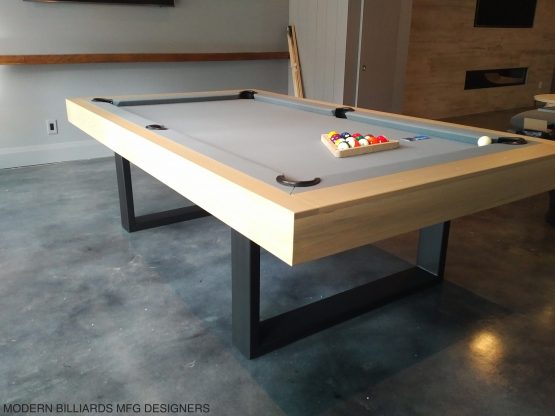 modern pool table, custom pool tables, contemporary tool tables,riviera oak steel pool table
