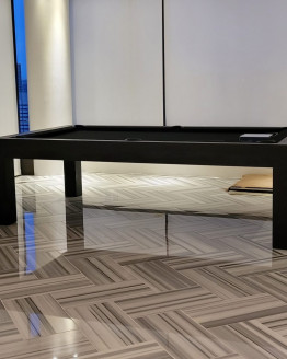 MODERN - MODEL MODERN BLACK MATTE POOL TABLE, modern pool tables, custom pool tables, modern billiards mfg