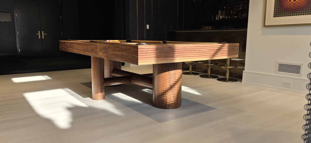 MODERN POOL TABLE BOHEMIAN WALNUT - Modern Billiards Mfg (310) 962-6981